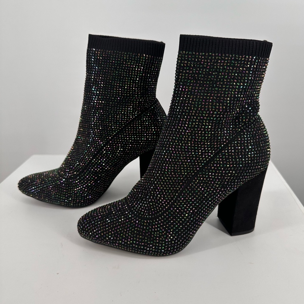 Wild Pair Baybe Bling Sock Booties in Black AB size 5 New in Box Ankle Glam